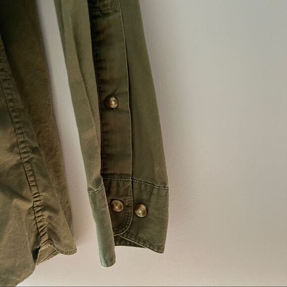 Vintage Bimini Bay Olive Green Button Up Dress Shirt Cotton - Picture 3 of 6